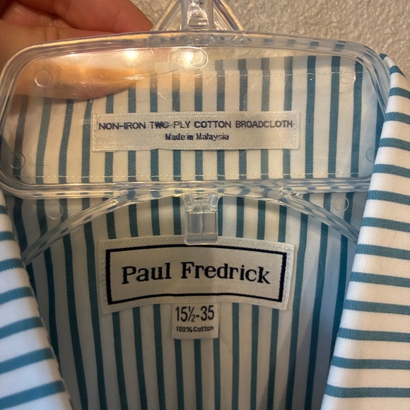 Paul Fredrick Men's Striped Dress Three Shirt Bundle Sz 15 1/2 34-35 - Picture 8 of 10